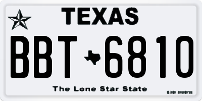 TX license plate BBT6810