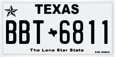 TX license plate BBT6811