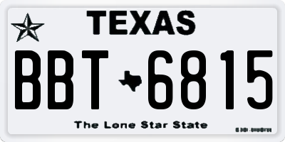 TX license plate BBT6815