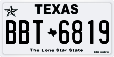 TX license plate BBT6819