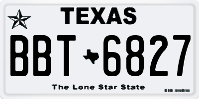TX license plate BBT6827