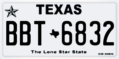 TX license plate BBT6832