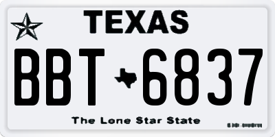 TX license plate BBT6837
