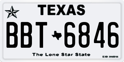 TX license plate BBT6846