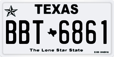 TX license plate BBT6861