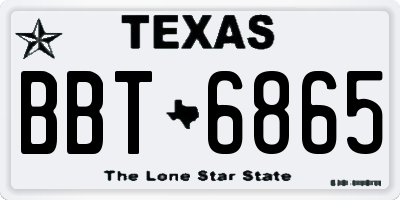 TX license plate BBT6865
