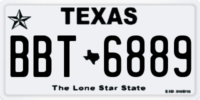 TX license plate BBT6889