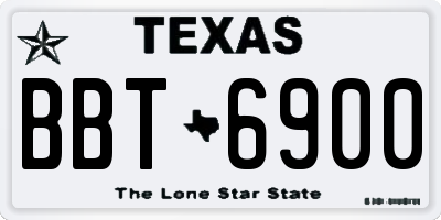 TX license plate BBT6900