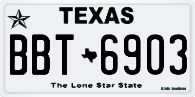 TX license plate BBT6903