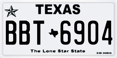 TX license plate BBT6904