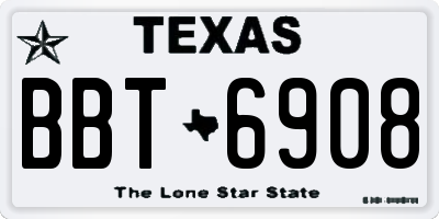 TX license plate BBT6908