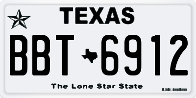 TX license plate BBT6912
