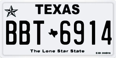 TX license plate BBT6914