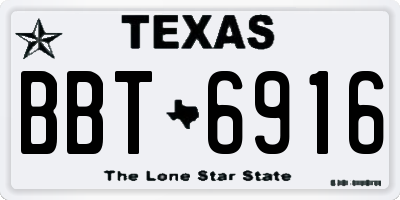 TX license plate BBT6916