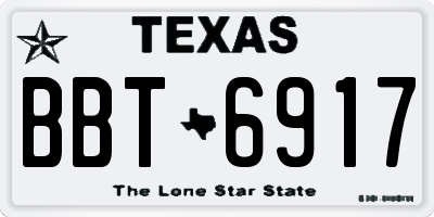 TX license plate BBT6917