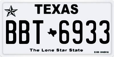TX license plate BBT6933