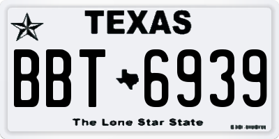 TX license plate BBT6939