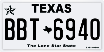 TX license plate BBT6940
