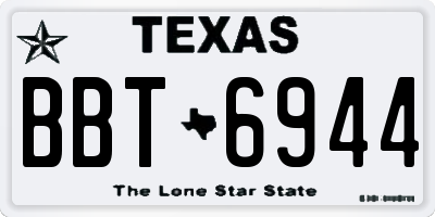 TX license plate BBT6944