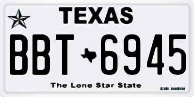 TX license plate BBT6945