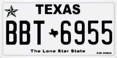 TX license plate BBT6955