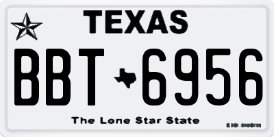 TX license plate BBT6956