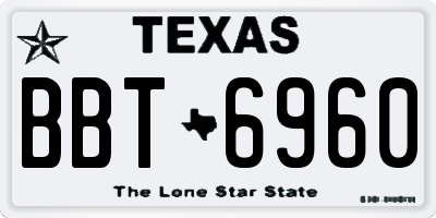 TX license plate BBT6960
