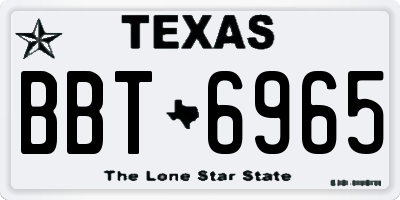 TX license plate BBT6965