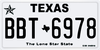 TX license plate BBT6978