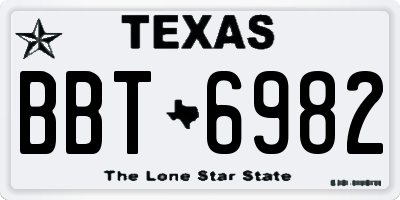 TX license plate BBT6982