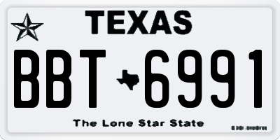 TX license plate BBT6991