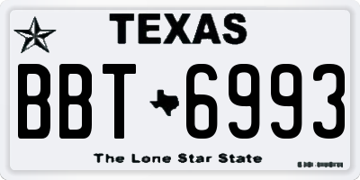 TX license plate BBT6993