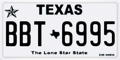 TX license plate BBT6995