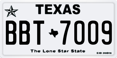 TX license plate BBT7009