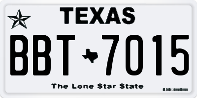 TX license plate BBT7015
