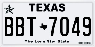 TX license plate BBT7049