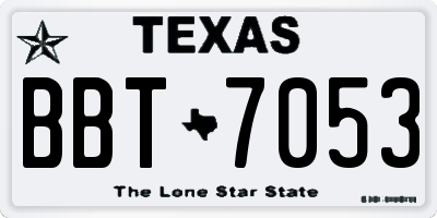 TX license plate BBT7053