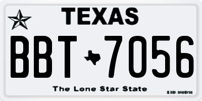 TX license plate BBT7056