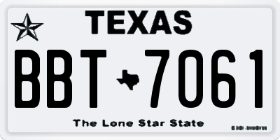 TX license plate BBT7061