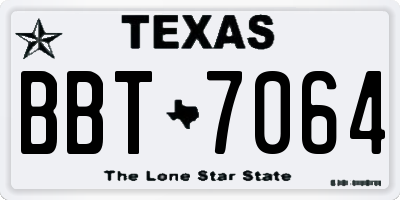TX license plate BBT7064