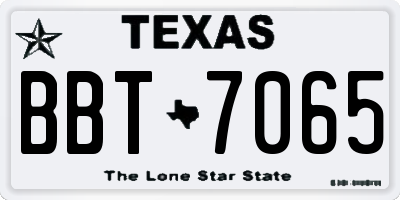 TX license plate BBT7065