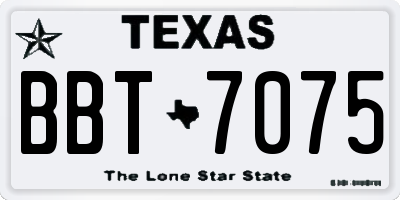 TX license plate BBT7075
