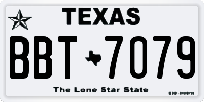 TX license plate BBT7079