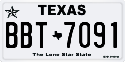 TX license plate BBT7091
