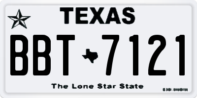 TX license plate BBT7121