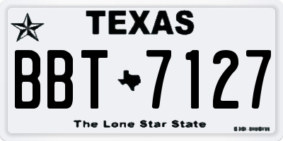 TX license plate BBT7127