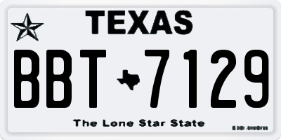 TX license plate BBT7129