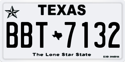 TX license plate BBT7132