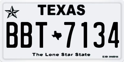 TX license plate BBT7134