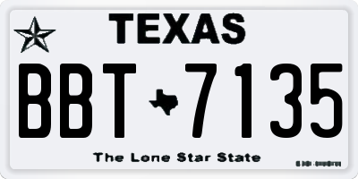 TX license plate BBT7135